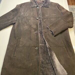 Andrew Marc Dark Brown Suede Trench Coat